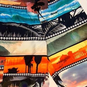 Hang Ten Tropical Colorful Beach Board Shorts Swim Trunks